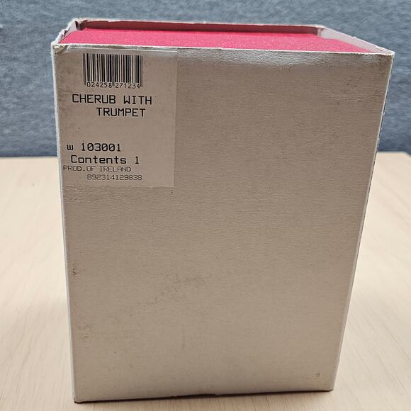 Waterford Crystal Sitting Cherub Angel Trumpet Horn Shelf Sitter 1998 Ireland - Picture 4 of 10